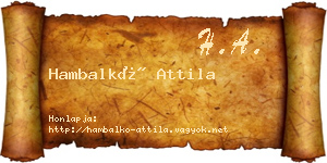Hambalkó Attila névjegykártya