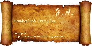 Hambalkó Attila névjegykártya