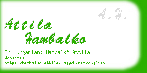 attila hambalko business card